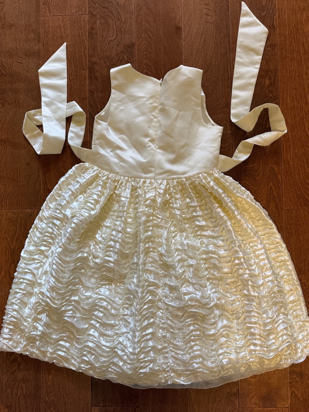 Ivory Ruffled Tulle Flower Girl Dress - Picture 2 of 5
